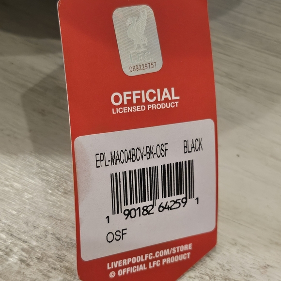 NWT Official Liverpool Football Club Velcro Strap Hat - OSFA - Black - Picture 7 of 8